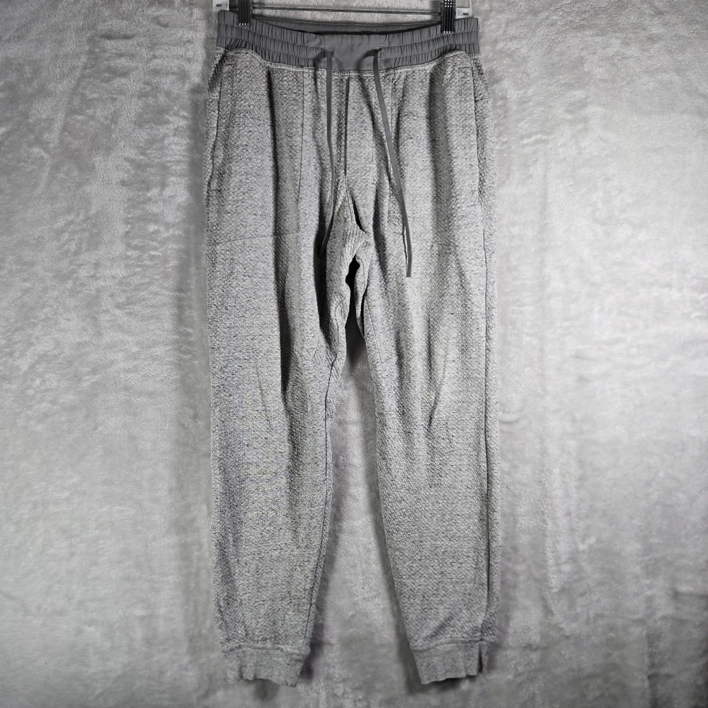 Lululemon At Ease Double-Knit Joggers Mens Size Medium M 28" Textured Light Gray